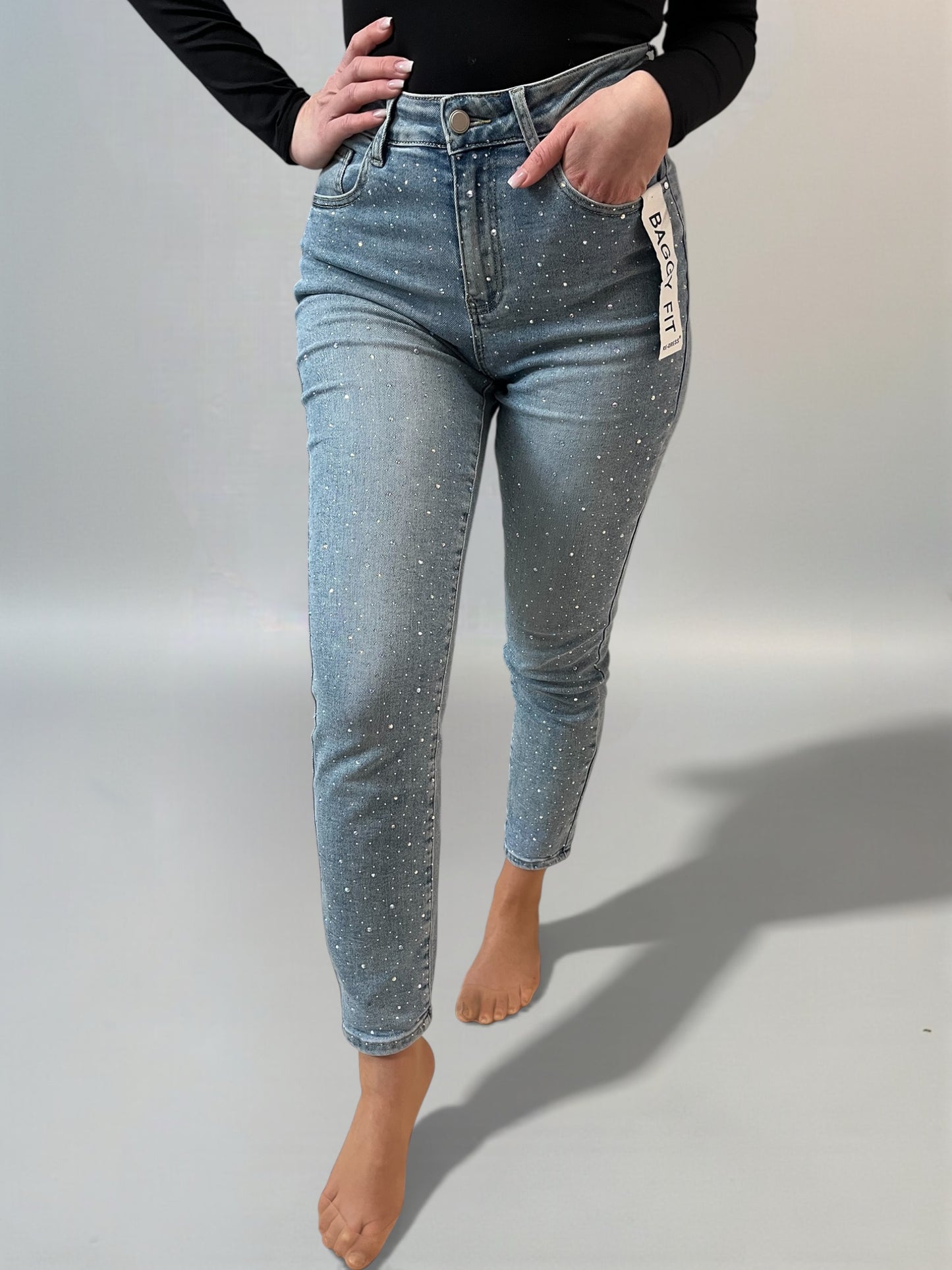 BLAZE strasszkövekkel ellátott farmernadrág