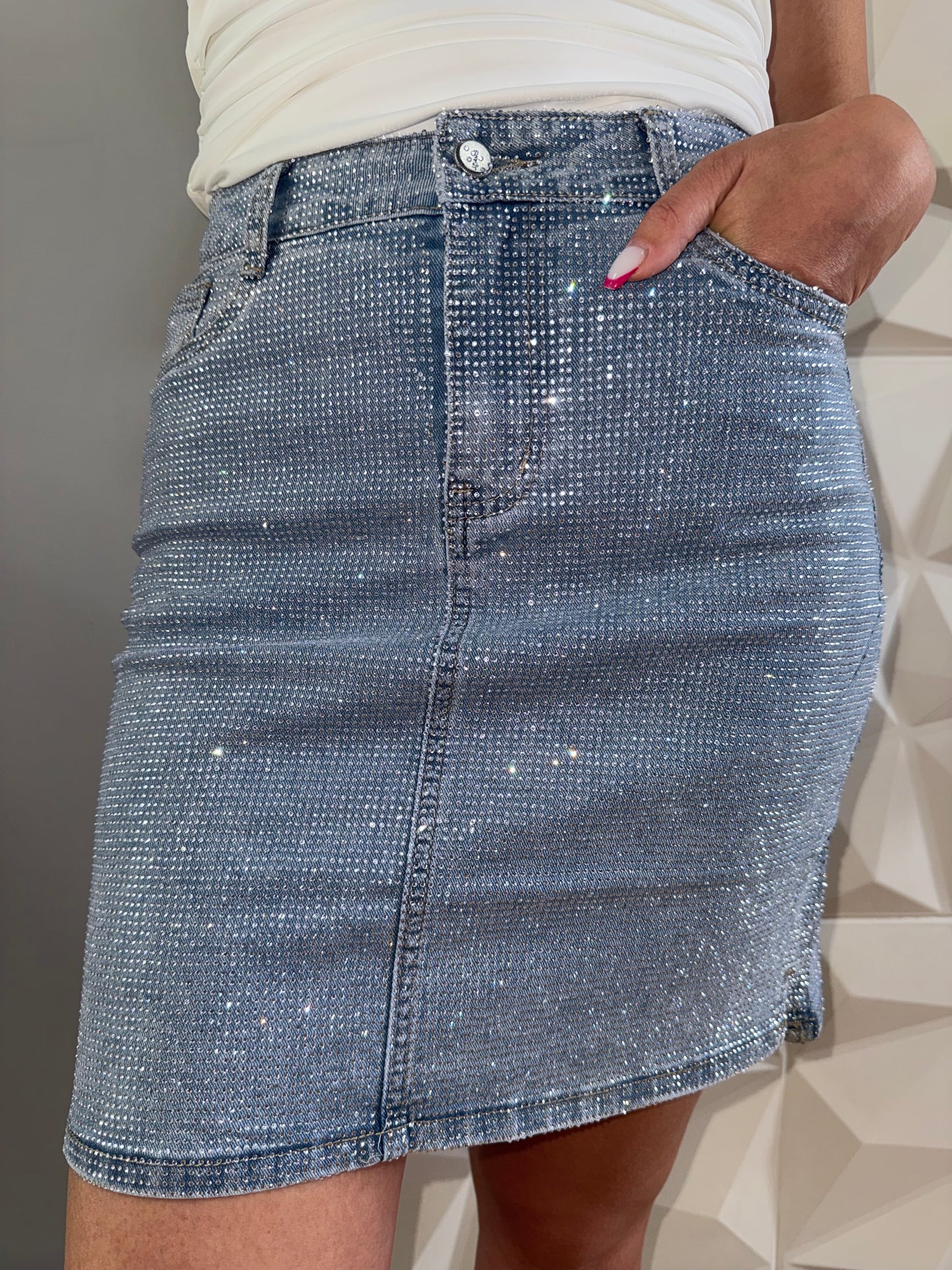 Diamond Strasszos Farmerszoknya